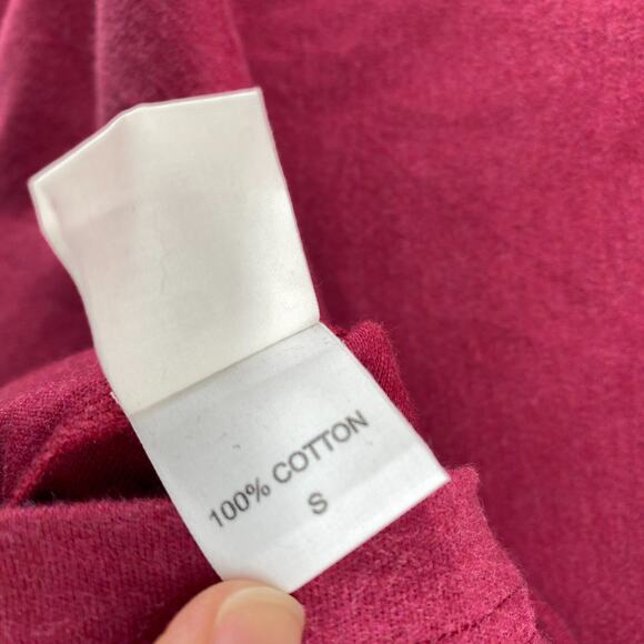 EILEEN FISHER Top S Cotton Jersey Boxy Turtleneck Long Sleeve Basic Pink Red USA - Picture 8 of 11